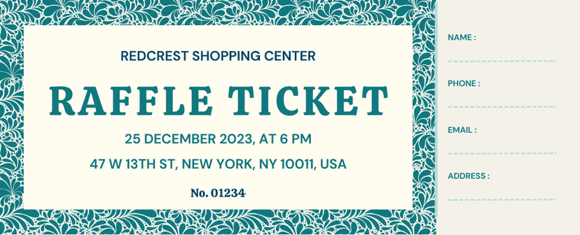 example of a printable raffle ticket