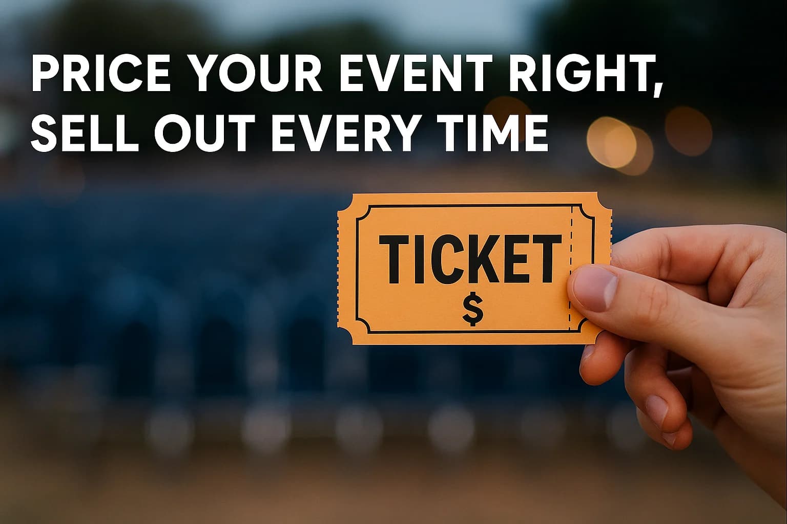 Fingers holding an event ticket, symbolizing event ticket pricing and the cost of attending live events