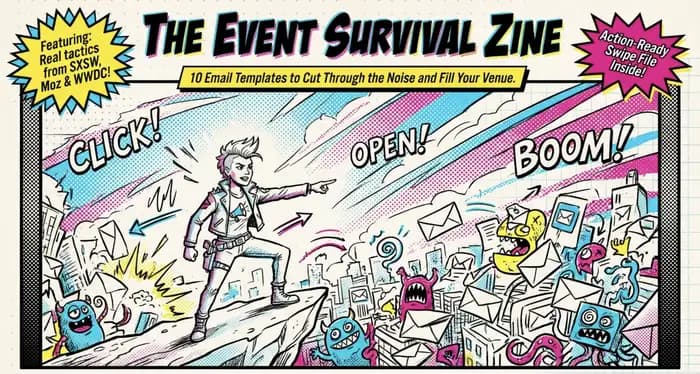 event survival zine email templates cover