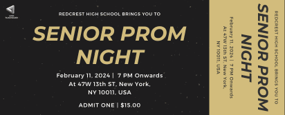 Senior Prom Night Ticket