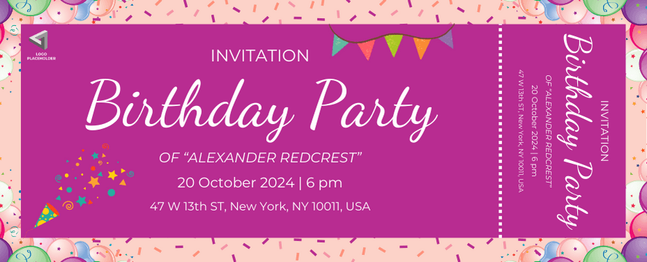 Birthday Party Invitation Ticket