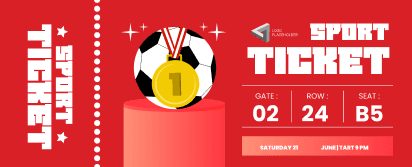 Red Background Sports Ticket