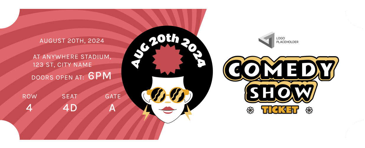 Dual-colored Comedy Show Ticket