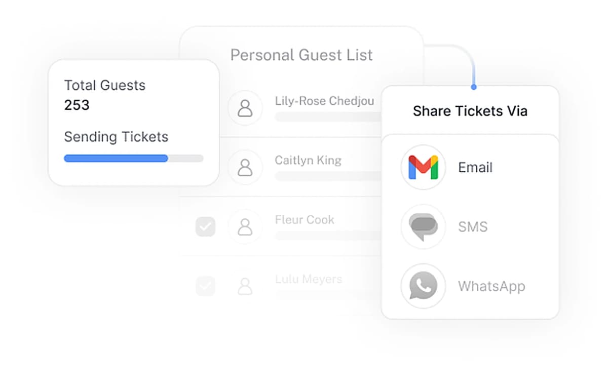 Direct ticketing for internal cohorts with fixed guest lists