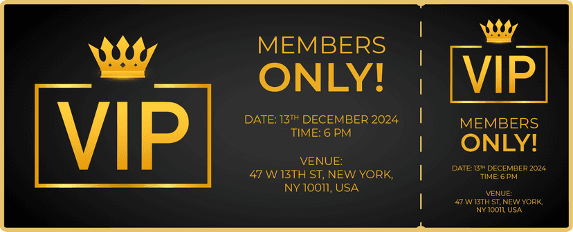 free printable VIP event tickets