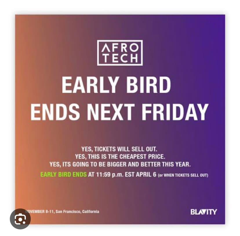 Early bird deadline