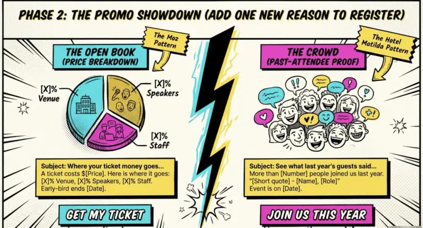 email phase 2 promo showdown price breakdown vs attendee proof