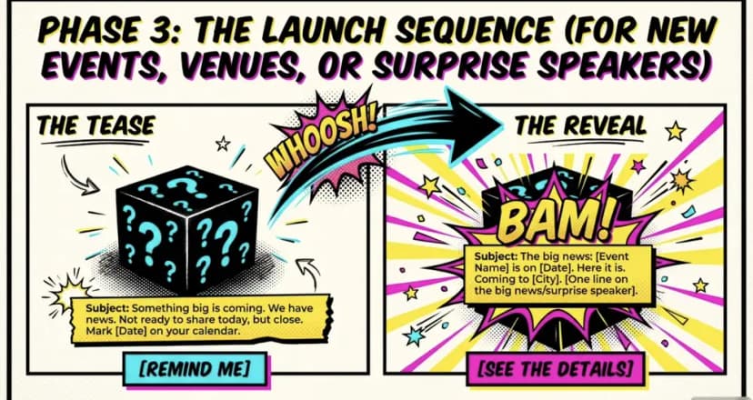 email phase 3 launch sequence tease and reveal