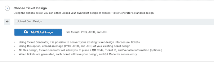 Choose ticket design