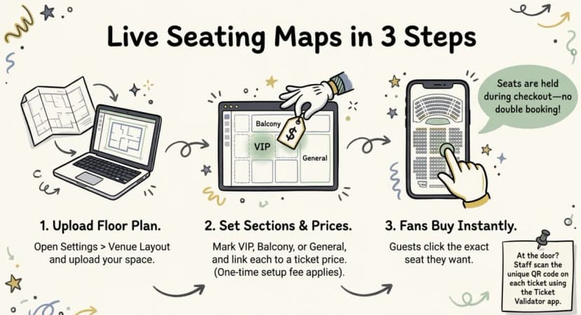 live seating maps in 3 steps ticket generator