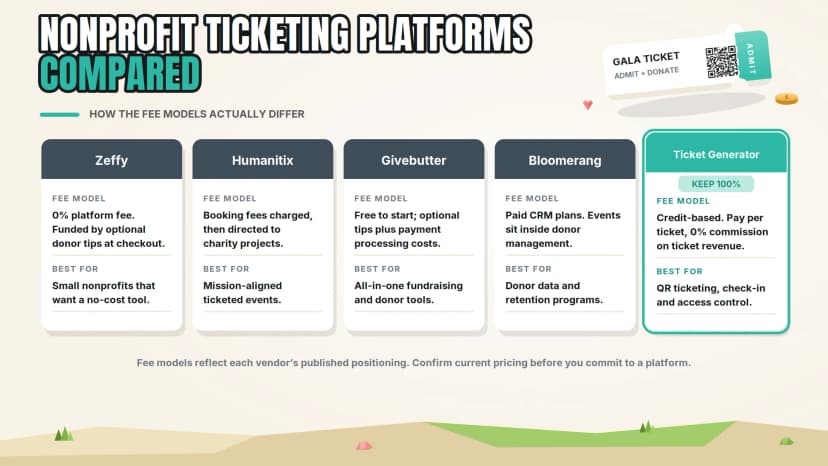 nonprofit ticketing platforms compared