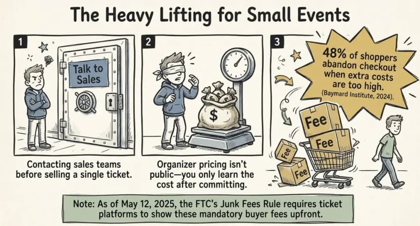 ticketmaster heavy lifting for small events sales pricing fees